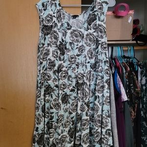 Floral Print Challis Skater Dress